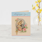 Prière d'amitié religieuse Carte Vierge Marie (Fleur jaune)