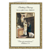 Prière d'anniversaire d'un prêtre catholique serva (Devant)
