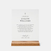 Prière de baptême minimaliste personnalisée (Recto)