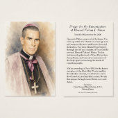 Prière de canonisation du Bienheureux Fulton Sheen (Devant & derrière)