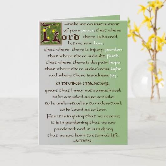 Prière de carte de catholique de St Francis (Fleur jaune)