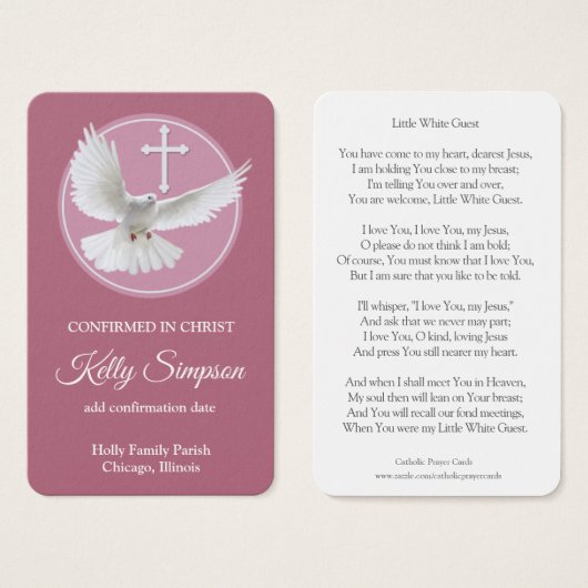 Prière de confirmation | White Dove 1 (Devant & derrière)