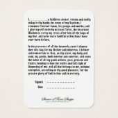 Prière de consécration catholique à Jésus Vierge M (Dos)