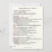 Prière de guérison par carte de prière Saint-Padre (Dos)