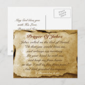 Prière de la Bible de Jabez Verse Carte postale pe (Devant / Derrière)