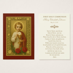 Prière de la Première Communion Jésus Roses Calice