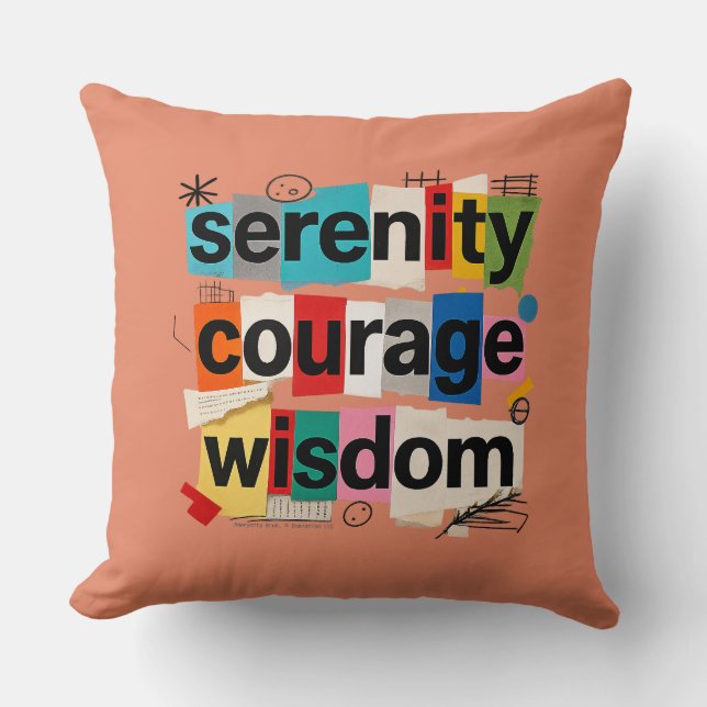 Prière de la Sérénité - Coussin de jet (Recto)