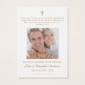 Prière de l'anniversaire du Mariage catholique (Dos)