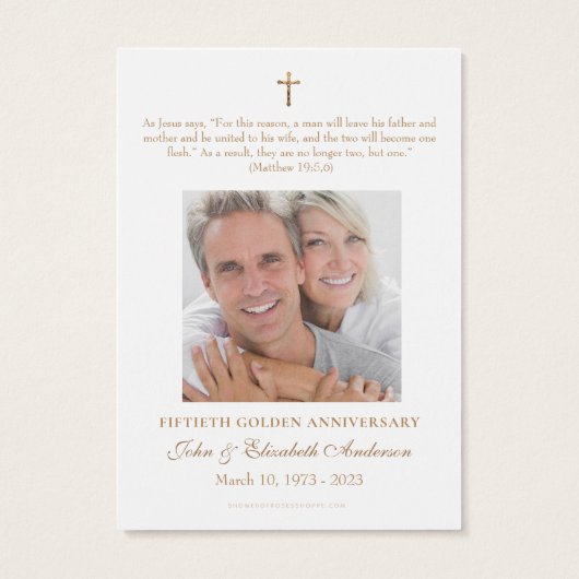 Prière de l'anniversaire du Mariage catholique (Dos)