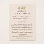 Prière de mariage catholique de la Messe Nuptiale (Dos)