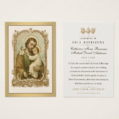 Prière de mariage catholique de l'enfant Jésus de (Devant & derrière)