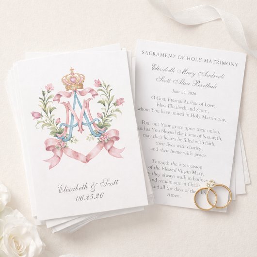 Prière de mariage catholique sous l'auspice de Mar