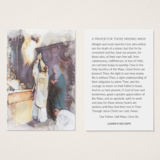 Prière de Messe Religieuse Catholique Prière Vierg (Devant & derrière)