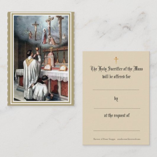 Prière de offre de masse catholique cartes saintes (Devant / Derrière)