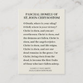 Prière de Pâques pour la résurrection Cartes saint (Dos)