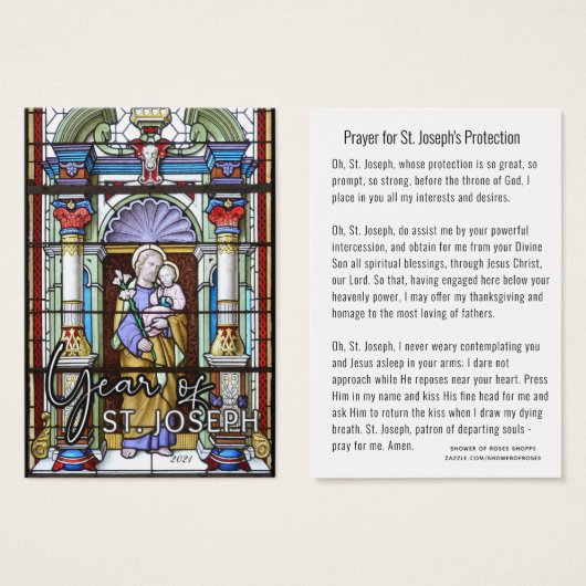 Prière de protection catholique Saint-Joseph (Devant & derrière)