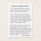 Prière de protection catholique Saint-Joseph (Dos)