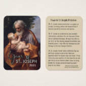 Prière de protection catholique Saint-Joseph (Devant & derrière)