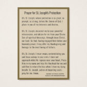 Prière de protection catholique Saint-Joseph (Dos)