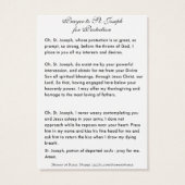 Prière de protection catholique Saint-Joseph (Dos)