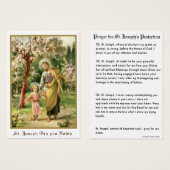 Prière de protection de saint Joseph Jésus (Devant & derrière)