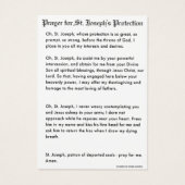 Prière de protection de saint Joseph Jésus (Dos)