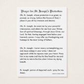 Prière de protection de saint Joseph Jésus (Dos)