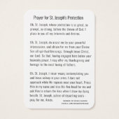 Prière de protection de saint Joseph Jésus (Dos)
