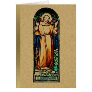 Prière de saint Francis de verre souillé d'Assisi