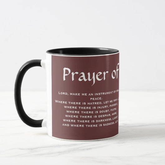 Prière de Saint François Mug à café (Gauche)