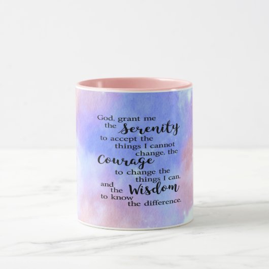 Prière de sérénité Aquarelle Combo Mug (Centre)