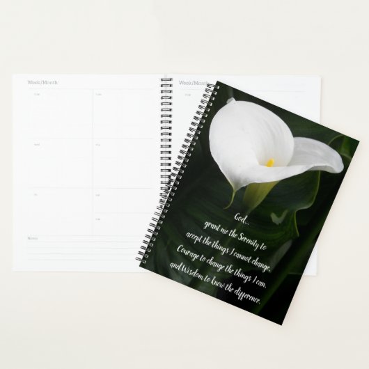 Prière de sérénité Calla Lily Floral (Devant avec enveloppe)