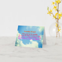 Prière de sérénité Carte de note Inspiration Ciel 