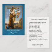 Prière de St Francis des cartes saintes d'Assisi (Devant / Derrière)