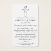 Prière du baptême | Madonna et son enfant (Dos)