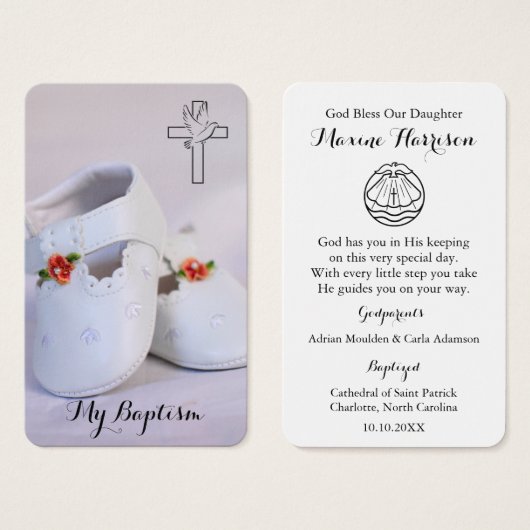 Prière du baptême | Petites chaussures (Devant & derrière)