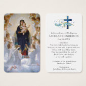 Prière du baptême | Vierge et anges (Devant & derrière)