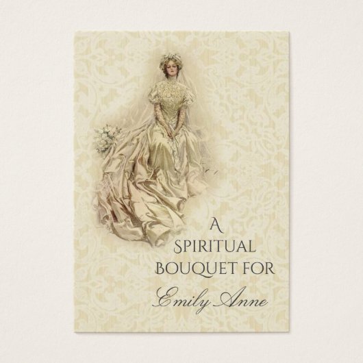 Prière du Bouquet spirituel de mariée Carte Sainte (Devant)