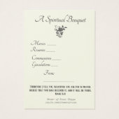 Prière du Bouquet spirituel religieux Carte Sainte (Dos)