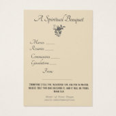 Prière du Bouquet spirituel religieux Carte Sainte (Dos)
