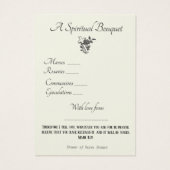 Prière du Bouquet spirituel religieux Carte Sainte (Dos)