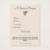 Prière du Bouquet spirituel religieux Carte Sainte (Dos)