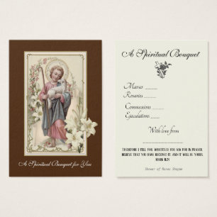 Prière du Bouquet spirituel religieux Carte Sainte