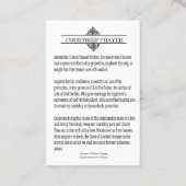 Prière du Fiançailles de Courtoisie Carte Sainte (Dos)