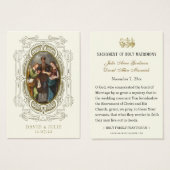 Prière du Mariage catholique Carte Sainte Betrotha (Devant & derrière)