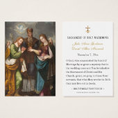 Prière du Mariage catholique Mariage de la Carte S (Devant & derrière)