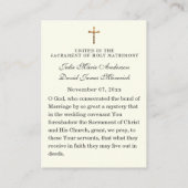 Prière du Mariage catholique Marie Carte Sainte (Dos)