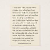 Prière du prêtre catholique par saint Thérèse de L (Dos)