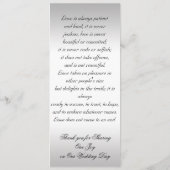 Prière du programme de mariage officiel de l'argen (Dos)