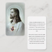 Prière du Sacré-Coeur pour la carte de prière de m (Devant / Derrière)